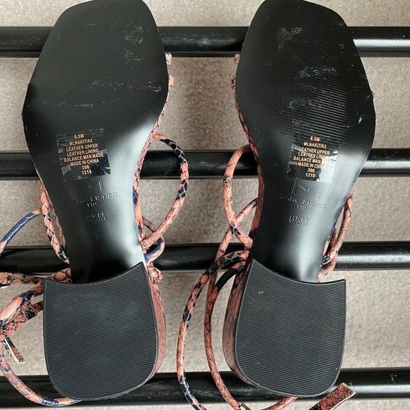 MARC FISHER Women Nakita Leather Sandals - NEW NWOB - Picture 9 of 9